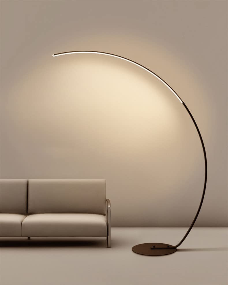 FMap Lampadaire à arc, 65 ''de haut noir LED Lampadaire debout moderne télécommande, 3 température couleur et luminosité sans étape à la luminosité arquée lampadaire lumineux for le salon, la chambr