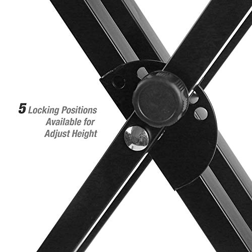 Image of TECHTEST Piano Stand Keyboard Stand Adjustable X-Type Universal Double-Braced X-Style Stand with Locking Straps Assembly Required