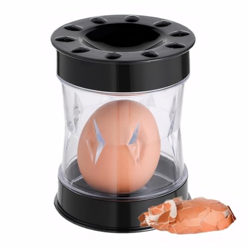 Zernblend Egg Cutter, Black Egg Opener, Egg Separator, Egg Peeler, New Peeler for Hard-Boiled Eggs, Shake to Open The Shell, Christmas, Kitchen Helper