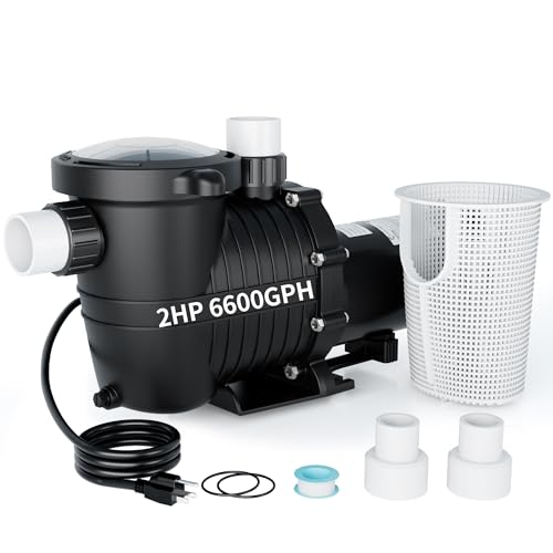 Image of LANCHEZ In /Above Ground Pool Pump, High Flow Self Primming Swimming Pool Pumps Above Ground, Charcoal black