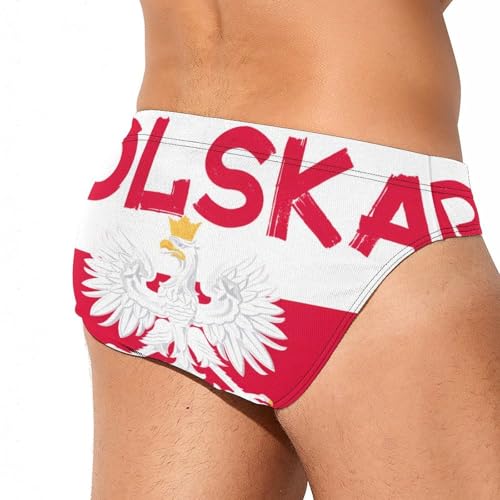 Polska Poland Polish Flag Men's Swim Briefs Low Waist Bikini Swimsuit Underwear Beach Swimwear3