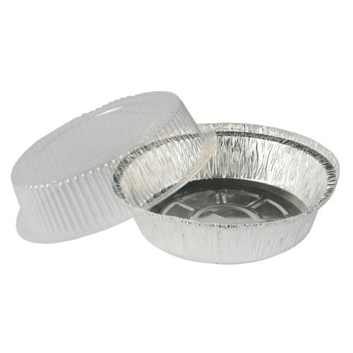 25 Recipientes de aluminio con tapas redondo 770 ml Ø 18,2 cm · 8 cm