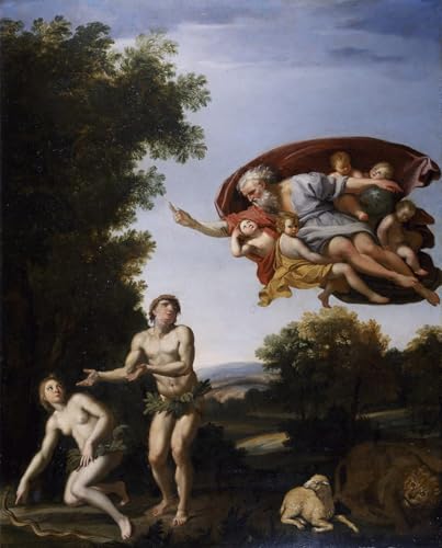 Lienzo la Cacciata di ed Eva del Domenichino con impresión fina de alta fidelidad