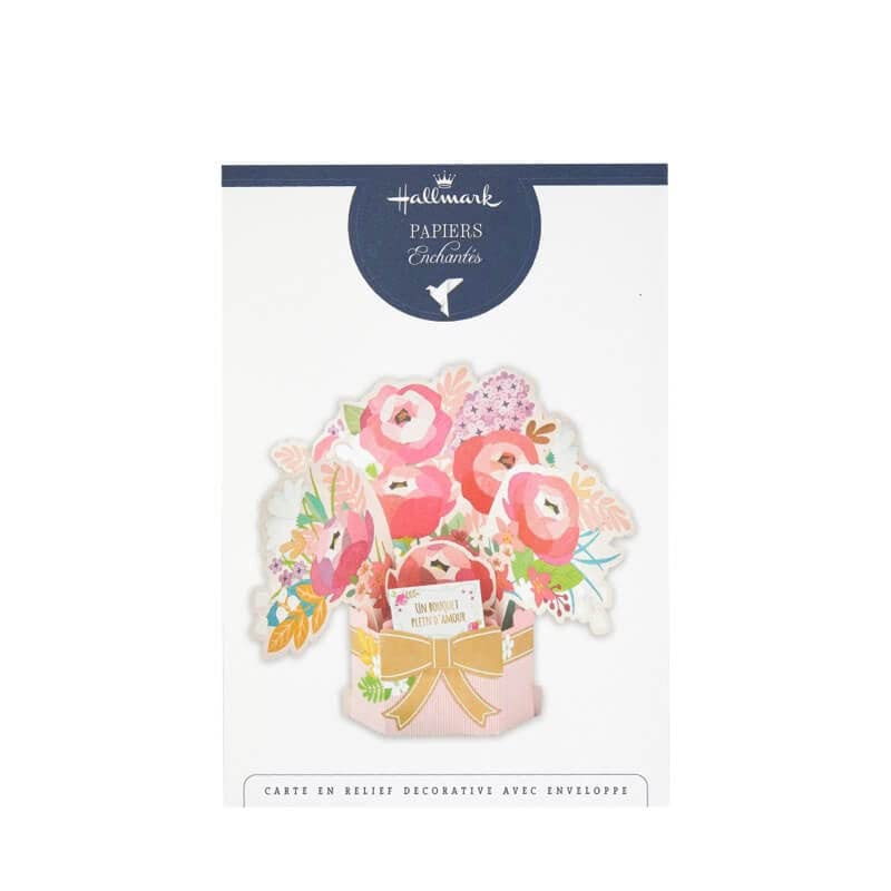 Draeger Paris - Pop Up Greeting Card, 3D Greeting Card with Envelope - "Un bouquet plein d'amour" Peonies and Lilac - Size 18 x 11,5 cm - Image 2