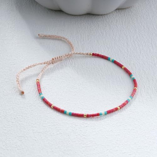Image of KELITCH Boho Women Crystal Shell Beaded Friendship Bracelets Handmade Strand Bracelet Bangles Jewelry
