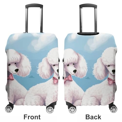 Poodles Dogs Printed Luggage Cover Protector, Fits 18-32 Inch Luggage3