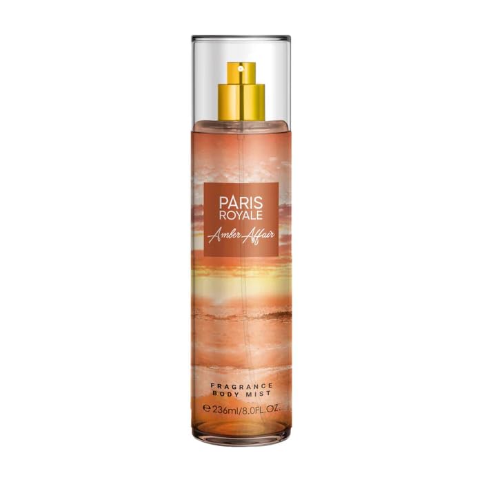Paris Royale Amber Affair Body Mist for Women - Long-Lasting Fragrance Spray with Soft, Warm Amber & Floral Notes – Ideal Gift for Women, Everyday Wear, 8oz (236ml)