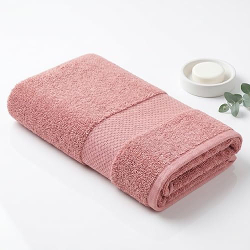 Image of Fash Home 600 GSM Combed Cotton Bath Towel 75x150 cm - Ultra Soft, Quick Dry, Highly Absorbent, Luxury Bathroom Towel, 1 Piece (Peach)