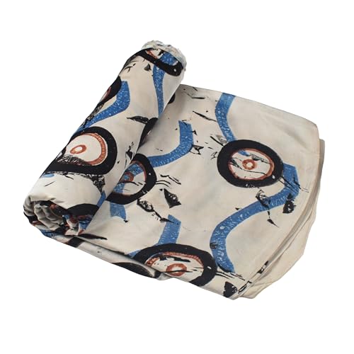 Image of Ethnics of Kutch Womens's Ajrakh Modal Silk Natural Dye Hand Block Print Unstitched Kurta Fabric