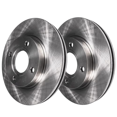 Image of Detroit Axle - Front Brake Kit for 2017-2024 Mitsubishi Mirage G4, 9.88 inch inch Disc Brake Rotors Ceramic Brakes Pads with Hardware Replacement