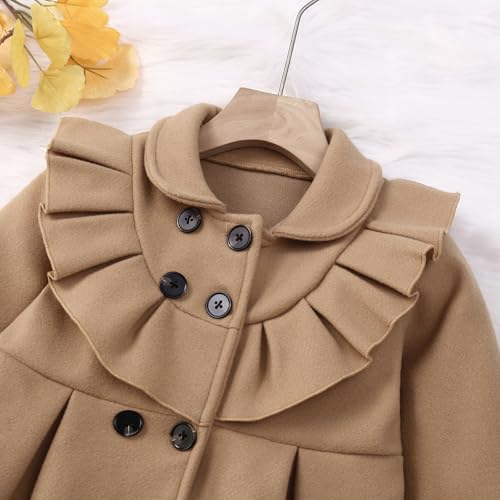 Toddler Baby Girl Clothes Jacket Coat Long Sleeve Flounce Ruffle Buttons Dress Coat Fall Winter Outfit3