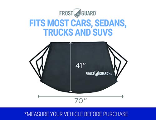 FrostGuard Pro | Premium Winter Windshield Cover for Ice and Snow with Wiper Blade Cover | XL Size Car Windshield Cover, Black | Fits Most Cars, Sedans, Small Trucks and SUVs – 70 x 41 Inches - Thumbnail 7