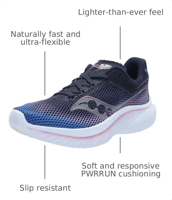 Image of Saucony Womens Kinvara 14 Running Sneakers Shoes - Black