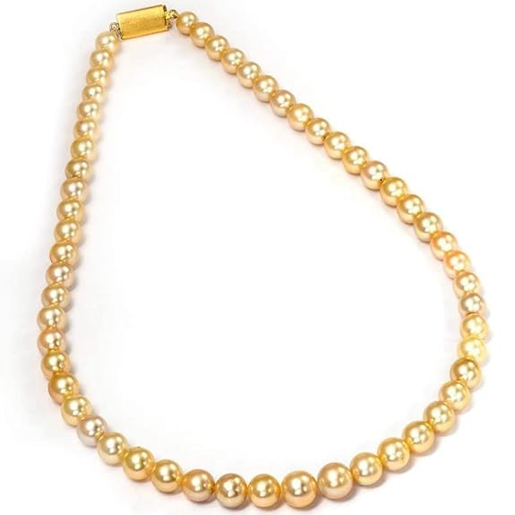 Astro Cart Natural Pearl Necklace 54 Beads South Sea Pearl Necklace Original Certified Golden Moti ki Mala Round Mukta Mala Pure Sachhe Moti Ki Mala Real Fresh Water Pearl Necklace (B0DFY4MH3B) Amazon Price History, Amazon Price Tracker