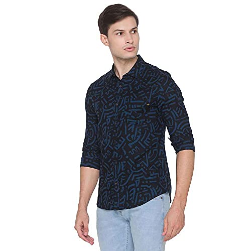 Image of Spykar Men's Printed Slim Fit Shirt