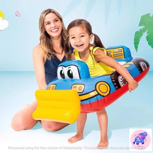 Image of Inflatable Kiddie Float | Water Baby Floater for Kids| Safe Anti-flip Diaper Style Swim Tube Rider| Swim Pool Tube for Toddlers|Multicolor Cute Swimming Pool Safety Seat (CAR KIDDIE FLOAT)