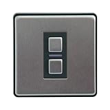 Lightwave LP21 Smart Dimmer, 1 Gang, Works with Alexa, Google Assistant, HomeKit, iOS & Android Compatible - Stainless Steel