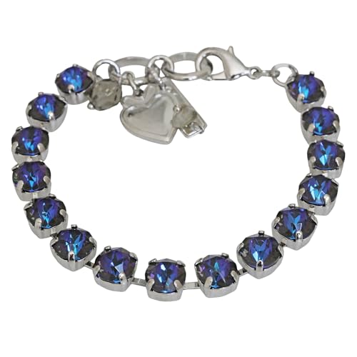 Mariana Rhodium Plated Sun-Kissed Midnight Classic Crystal Tennis Bracelet, 4252 137137ro2