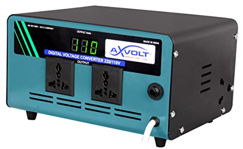 Image of Axvolt Elite 1500W Step-Down Voltage Converter | 220V-240V to 110V-120V Heavy-Duty Transformer | Digital Display & Thermal Reset Protection | Universal Socket for US & Japan Appliances in India