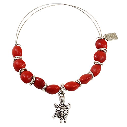 Image of EVELYN BROOKS Adjustable Bangle Bracelet (Multiple Charm Styles) for Women-w /Meaningful Good Luck Seed Beads - Handmade Jewelry | Great Gifts for Teen Girl Gifts & Great Addition to Girls Jewelry