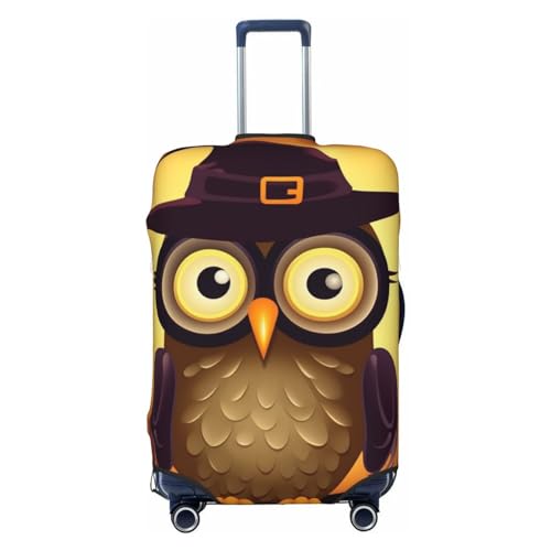 Housse pour valise élastique noire taille L anti-rayure motif hibou Halloween