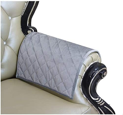 ZUODU Coffee Sofa Arm Covers brown Armrest Covers for Armchairs Non Slip Pair of Furniture Protector (Check Coffee Velvet)