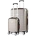 Produktbild monzana® 2er Set Koffer Boardcase M, XL Gelgriffe TSA Schloss Reisekoffer Trolley Kofferset Handgepäck Champagner