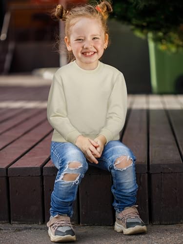 Cooraby Pacote com 3 moletons para meninas e bebês meninas, sem boné, gola redonda, manga comprida,