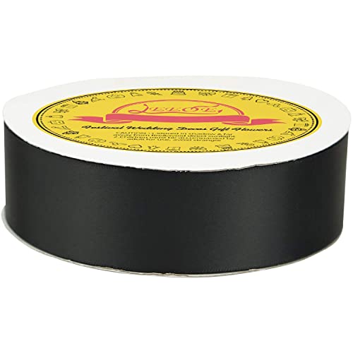 Image of Double Face Black Satin Ribbon 1-1 /2 inch X 50 Yards Polyester Black Ribbon for Gift Wrapping Weddings Party Hair Bow Invitation Decorations and More