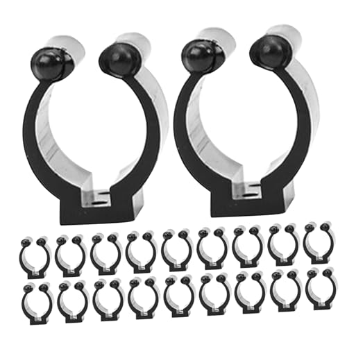 EXAOMBLE 24個台球杆壁掛け固定クリップ 多機能スヌーカースティック 釣り竿ホルダー 壁取り付け簡単設置 スペース節約 ゲームルーム整理用ク