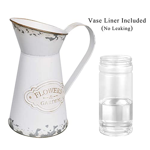 Apsoonsell Rustic Shabby Chic Vase Small Metal Vase Vintage Milk Jug Mini Pitcher Decorative Flower Vase Farmhouse Decor For Home, Kitchen, Bathroom #TOP2