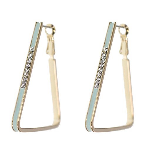 Preisvergleich Produktbild FASHIONGEN - Ohrringe goldene Dreieck Strass Ohrringe Zirkonia 9459 - Grün
