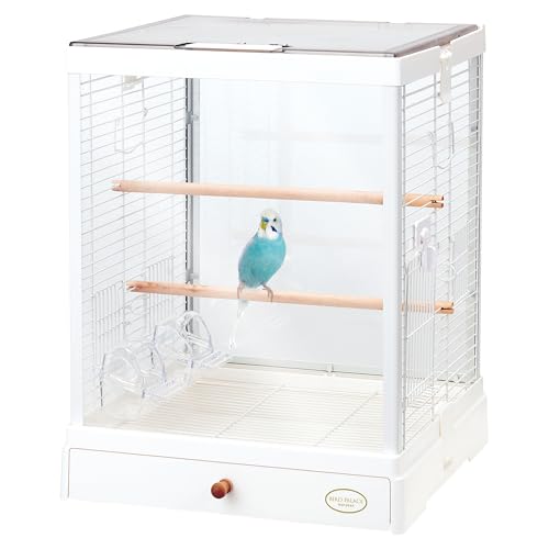 ミニマルランド バードパレス クリアスクリーン 40W 【ホワイト】クリアな見通し強化ガラス お掃除ラクラク 組み立て簡単 ワイド約40cm 鳥用のサムネイル