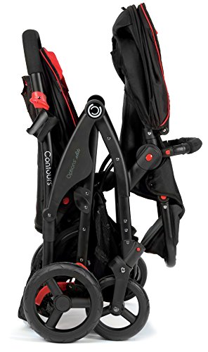red and black double stroller