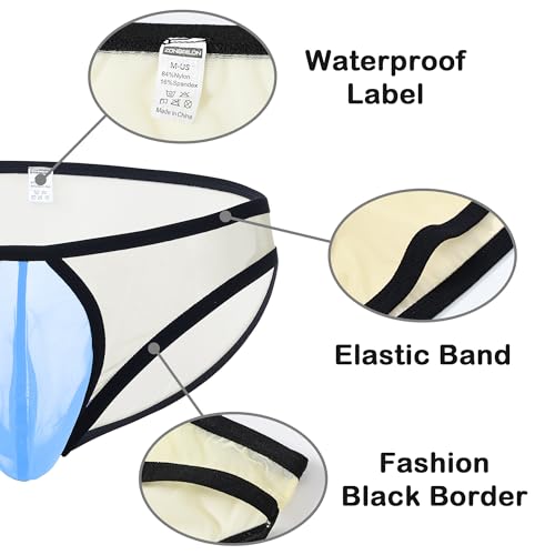 Men’s Sexy Underwear Briefs See Through Mesh Breathable Separate Enhancing Bulge Pouch Elephant Nose3