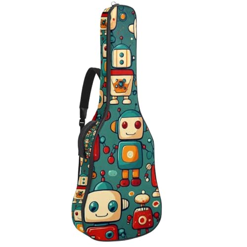 Housse guitare acoustique 109 cm imperméable à motif robot dessin animé