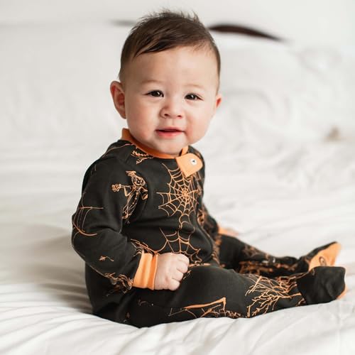 Image of Burt's Bees Baby unisex-baby Sleep & Play, Organic One-piece Romper-jumpsuit Pj, Zip Front Footed Pajama