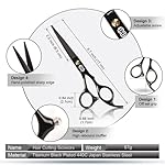 CIICII Hair Cutting Scissors Shears Kit, Professional Hairdressing Scissors Set (Hair Beard Trimming Shaping Grooming Thinning Shears) for Men Women Hairdresser Home Salon Barber Haircut Kit (Black) - Image 2
