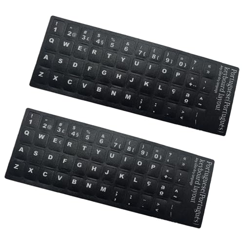 2Pcs Pegatinas Letras Teclado Portugués Fondo Negro miniatura 1