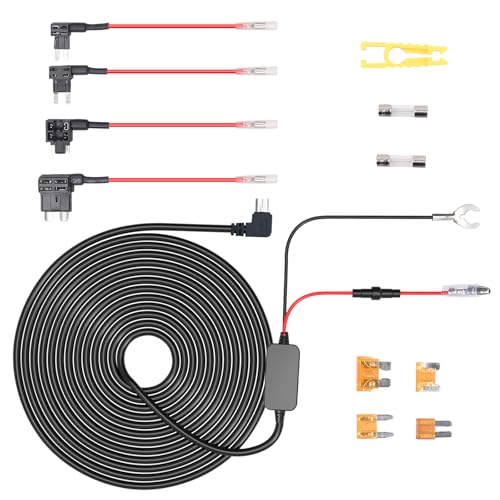 Kit de cable duro micro USB MONDGE para cámara de salpicadero de coche con adaptador 12V-24V a 5V
