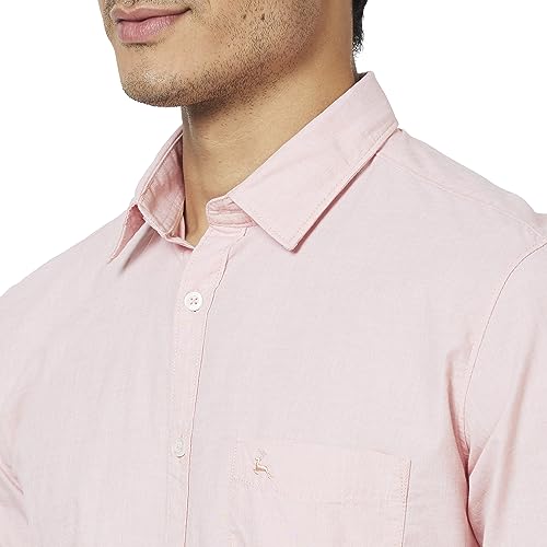 Image of Parx Men's Pure Cotton Solid Pattern Slim Fit Semi Cutaway Collar Full Sleeve Casual Shirt
