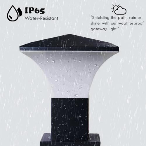 Image of SINOMAN Modern Gate Light Outdoor Waterproof Post Lamp with Wide Glow Design Decorative Fence and Entrance Lighting for Home, Villa, or Garden (Plastic) (Without Bulb)