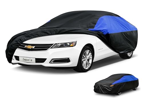 Image of GUNHYI Car Cover Custom Fit Chevy Impala Waterproof All Weather, Lightweight Full Exterior Cover for Automobiles Outdoor Sun UV Rain Dust Snow Wind Protection.