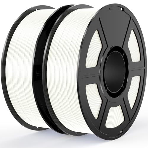 Image of White Silk PLA Filament Bundle 1.75mm 3D Printer Filament, 2kg Spool (4.4lbs), Dimensional Accuracy + /- 0.03 mm, Fit Most FDM 3D Printer (Silk White 2-Pack)