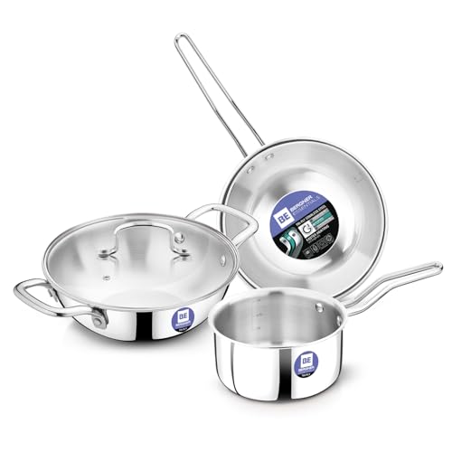 Bergner BE Essentials TriPro TriPly Stainless Steel 4 Pcs Cookwar...