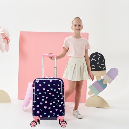 Image of Kids Luggage with Spinner Wheels Carry on Suitcases for Girls 2 Piece Luggage Sets 16 inch Toddler Suitcase for Kids Rolling Suitcase Airline Approved