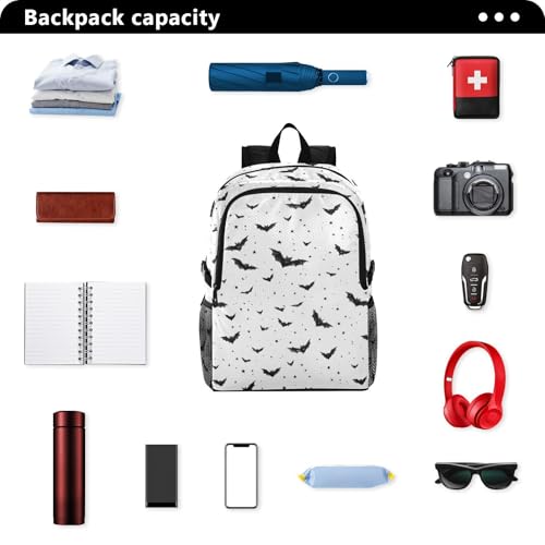 AIXIWAWA Lightweight Hiking Backpacks Bats Pattern Print, Foldable Waterproof Daypack for Commute Travel2