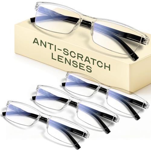 Gaoye +3.0 Reading Glasses Men - Durable Readers with Blue Light & UV Protection Safety Glasses