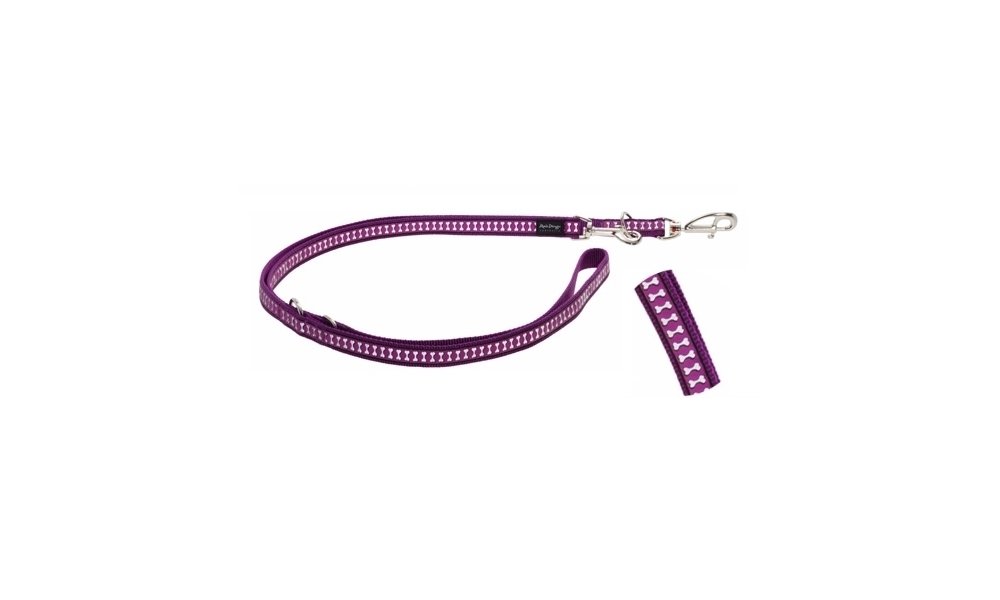 Laisse réfléchissante Red Dingo multifonction violette pour vos balades en ville