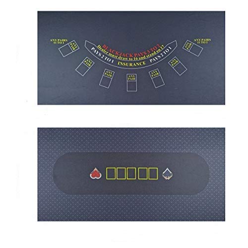 BALIKEN Tabletop Casino Felt for Texas Holdem Poker and Blackjack - Professional Grade Mat (Double Grey)